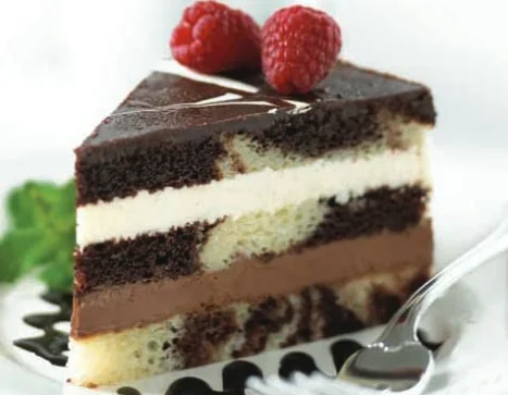 06210 Tuxedo Truffle Mousse Cake_Triangle Cut (Close Up)